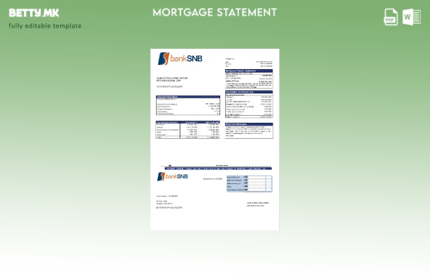модерен стил САД Оклахома SNB извештај за хипотека на банка во шаблон формати Wo